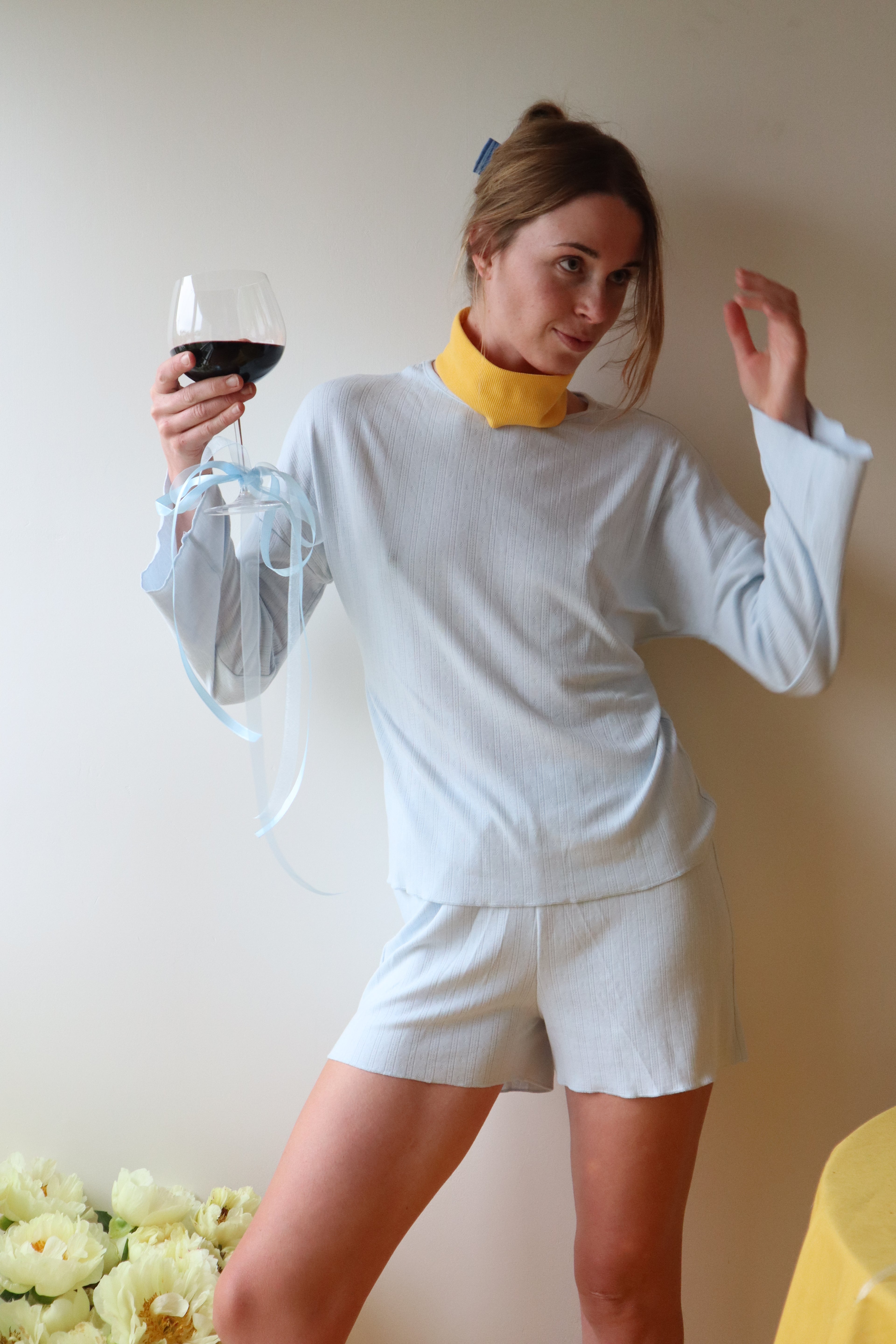 Veronica Pyjama Set, Pale Blue