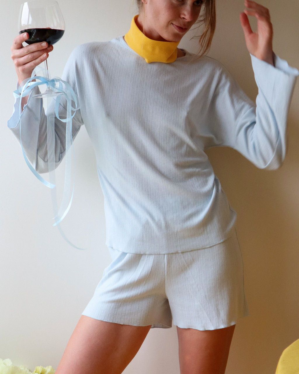 Veronica Pyjama Set, Pale Blue