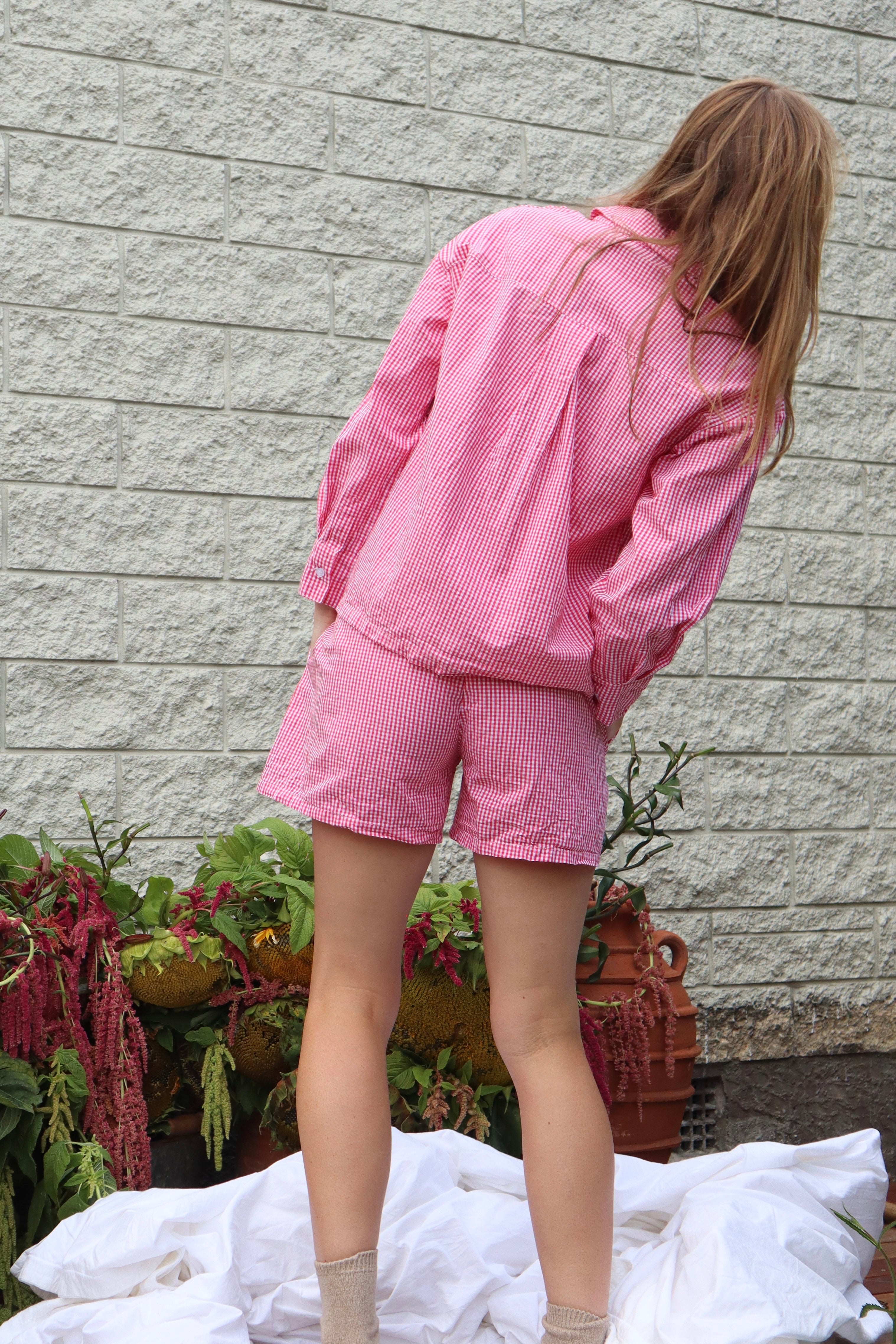 Gardeners Pyjama Set, Strawberry Gingham