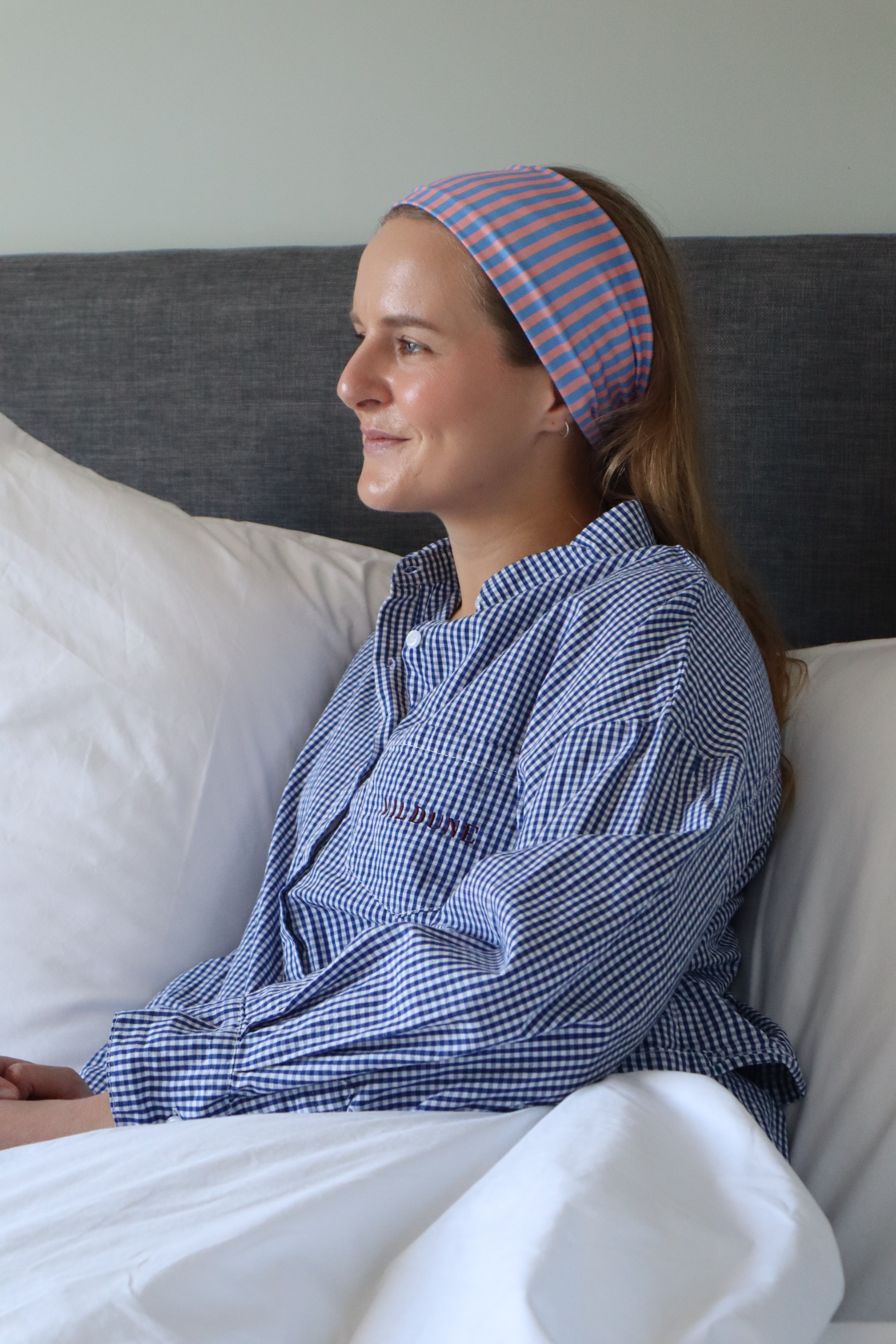 Gardeners Pyjama Set, Blueberry Gingham