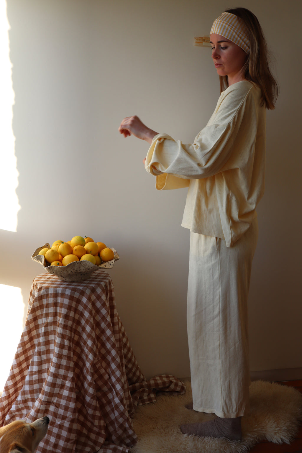 Lola Pyjama Top, Lemon